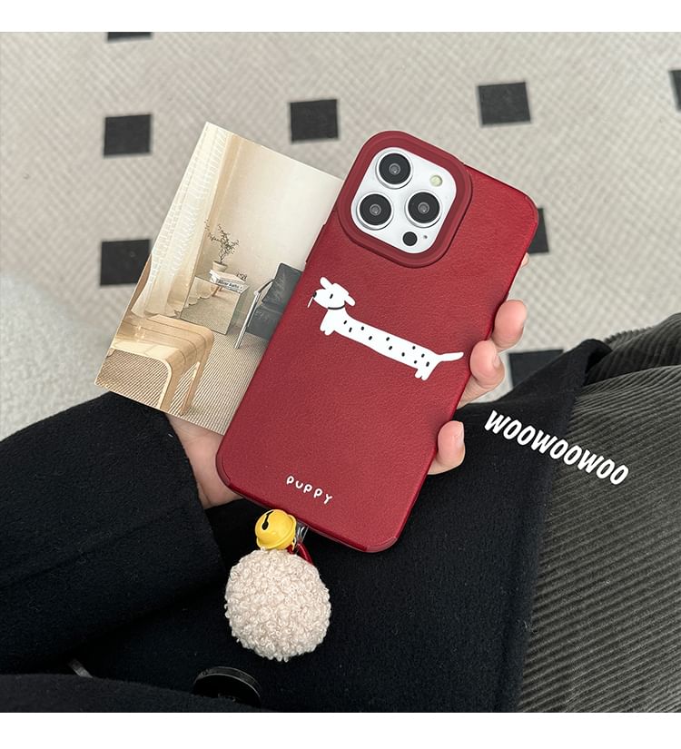 Dog Pom Bell Case Phone