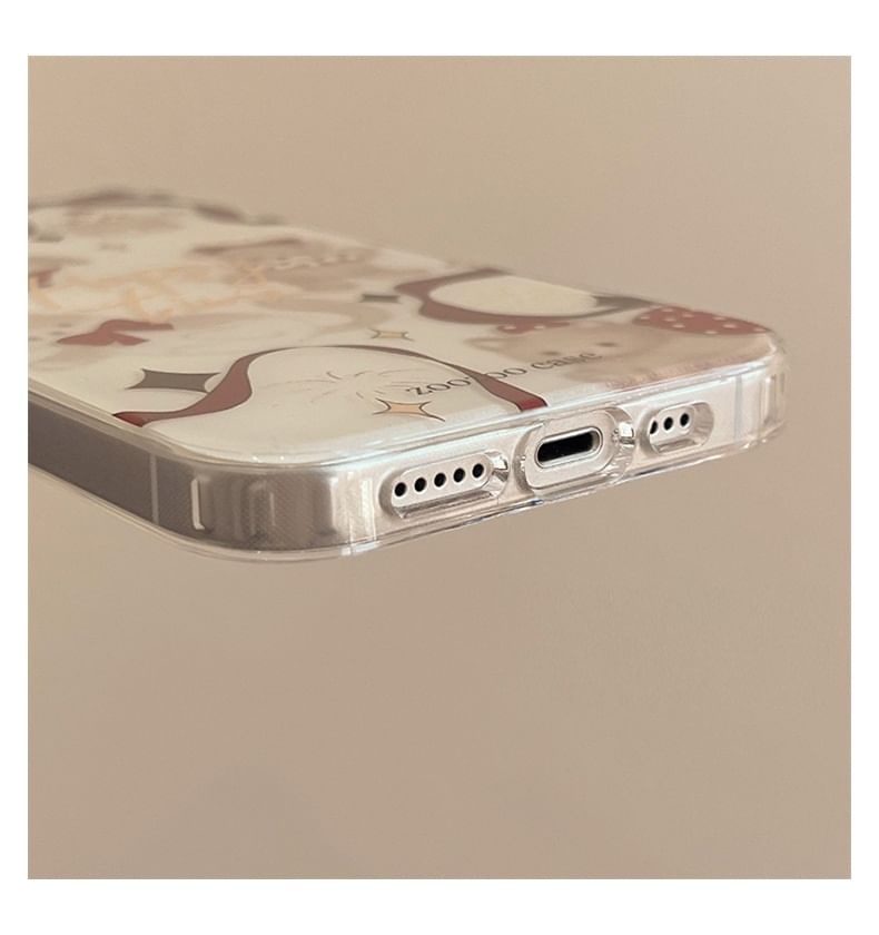 Bell Pom Phone Animal Ribbon Case