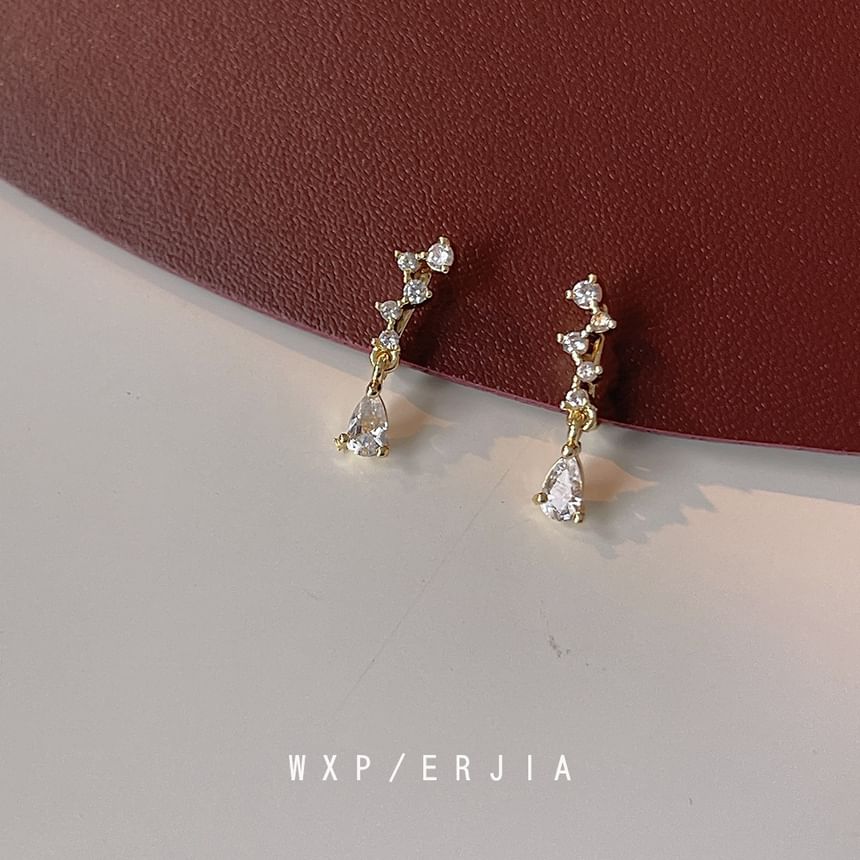 Rhinestone Drop Earring Clip-On