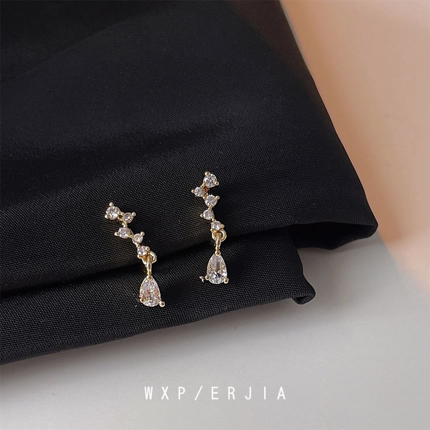 Rhinestone Drop Earring Clip-On