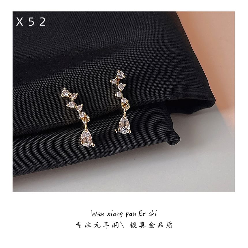 Rhinestone Drop Earring Clip-On