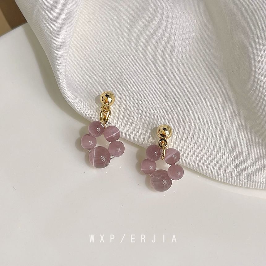 Earring Gemstone Clip-On Beaded Drop