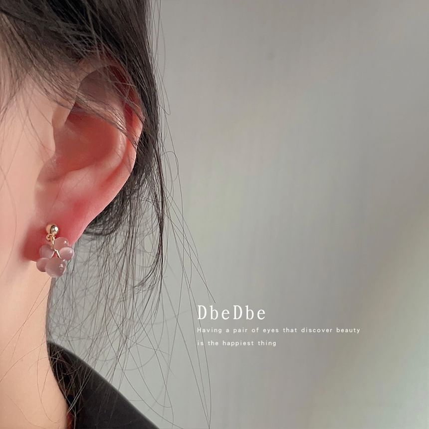 Earring Gemstone Clip-On Beaded Drop