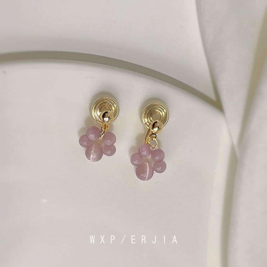 Earring Gemstone Clip-On Beaded Drop