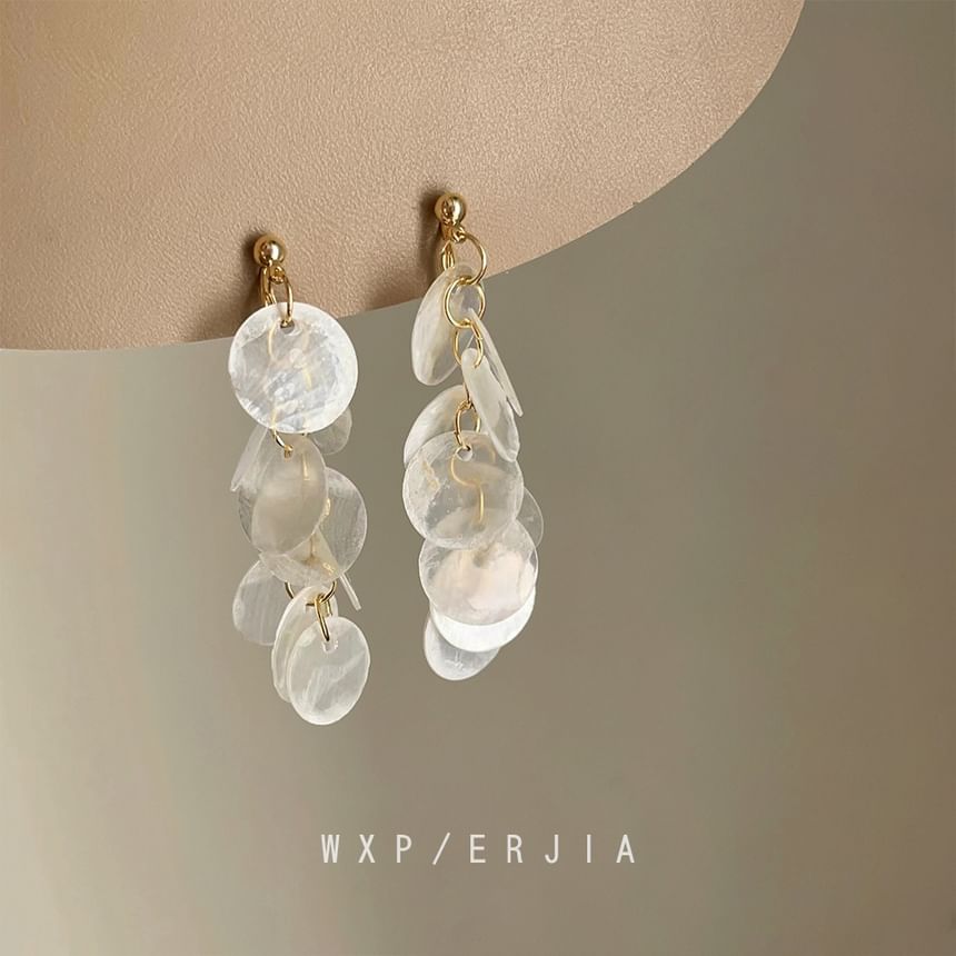 Shell Fringed Clip-On Earring Drop