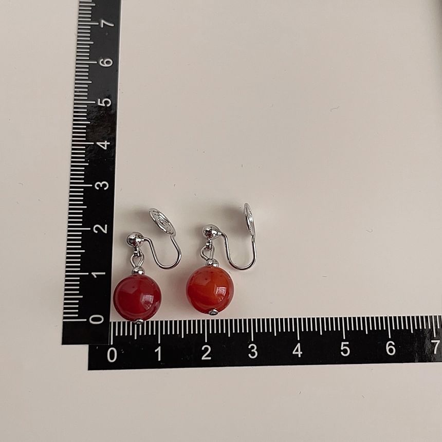 Clip-On Earring Drop Gemstone