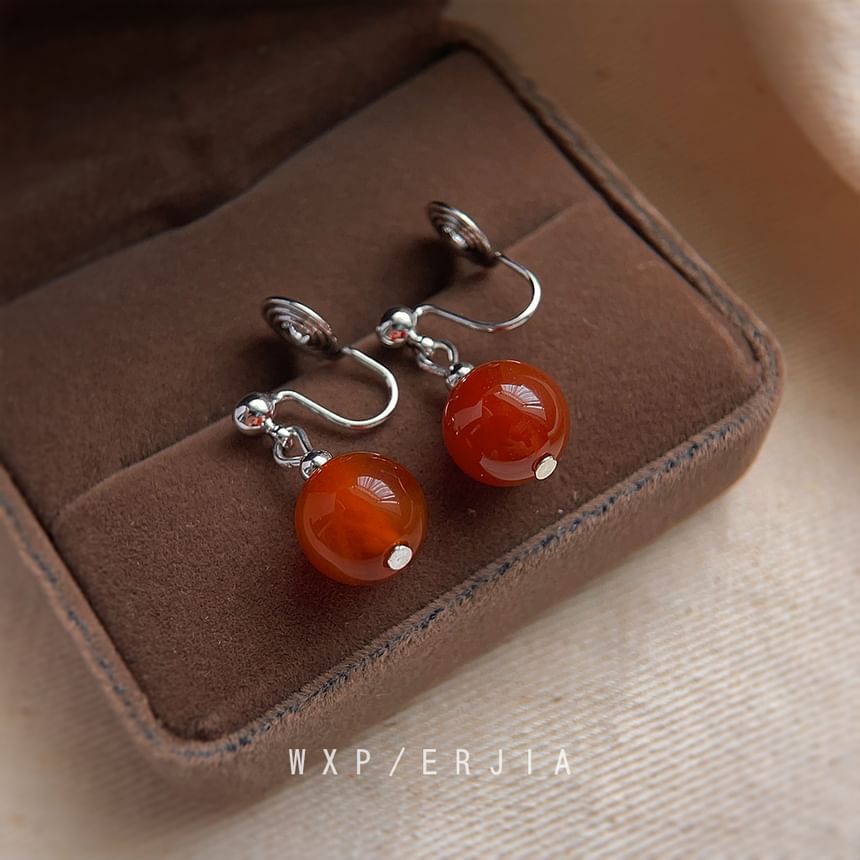 Clip-On Earring Drop Gemstone