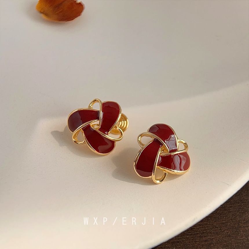 Earring Geometric Clip-On Glaze