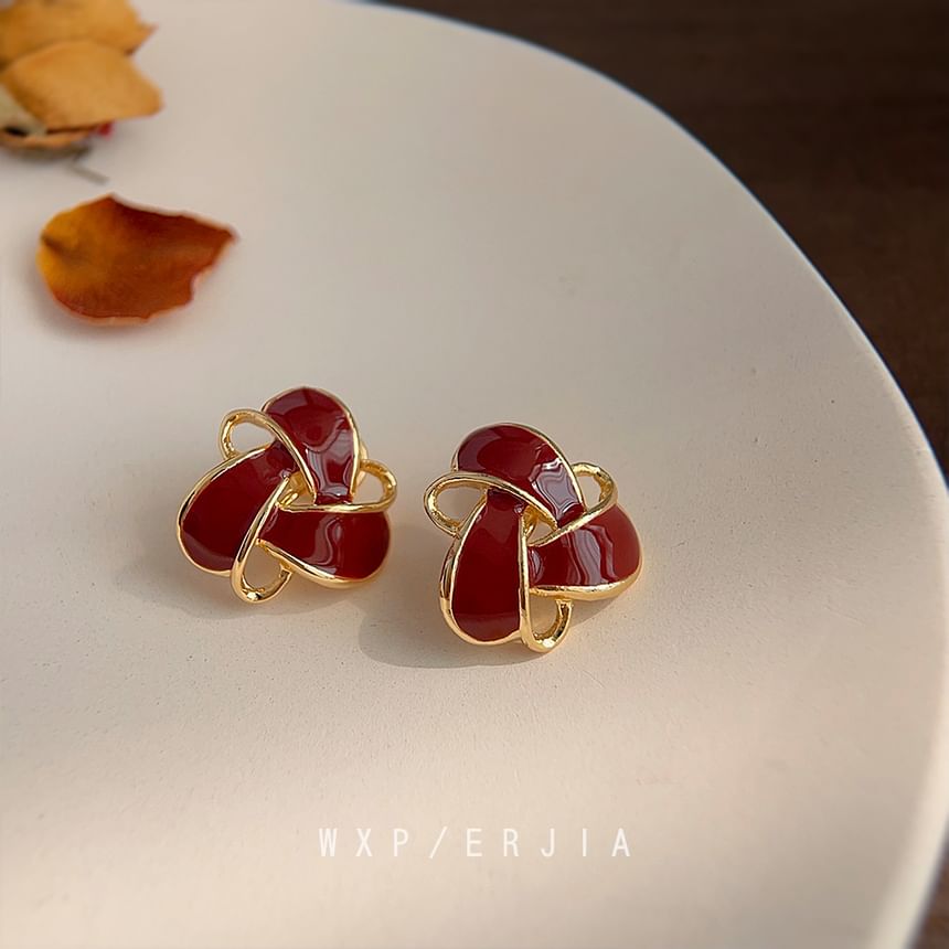 Earring Geometric Clip-On Glaze