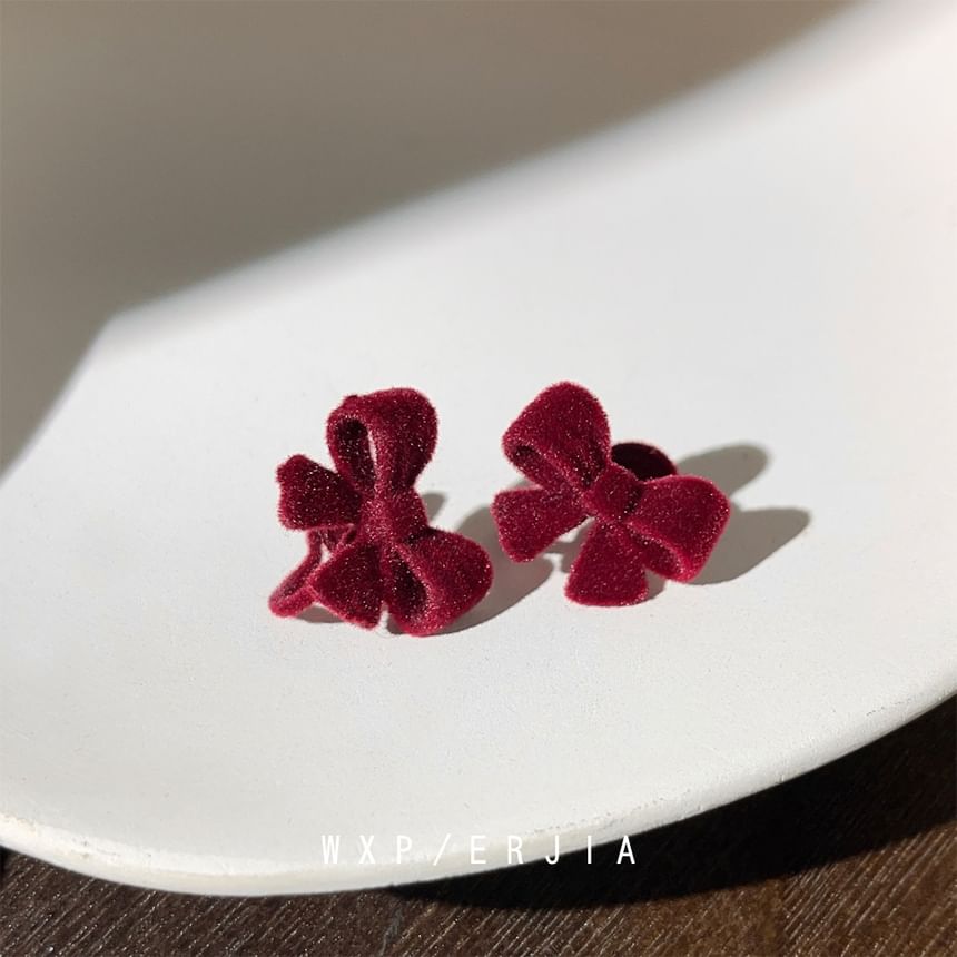 Bow Clip-On Velvet Earring