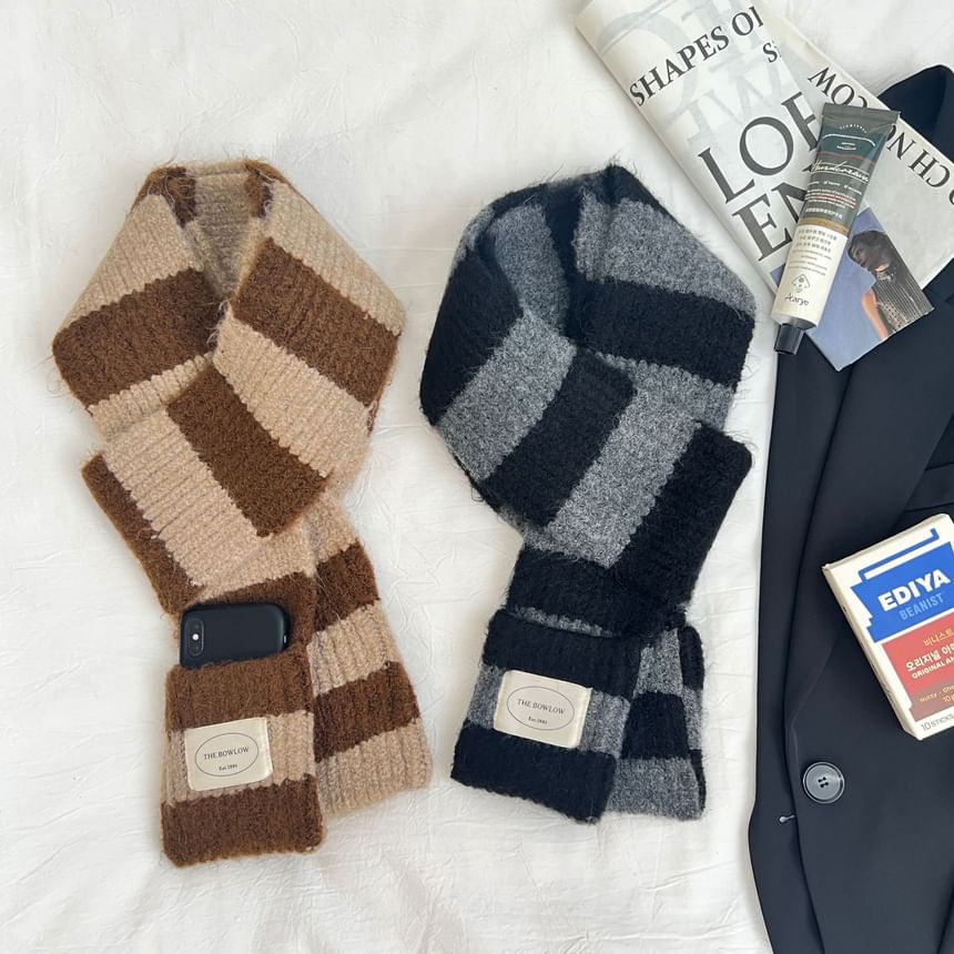 Light Striped Knit Scarf