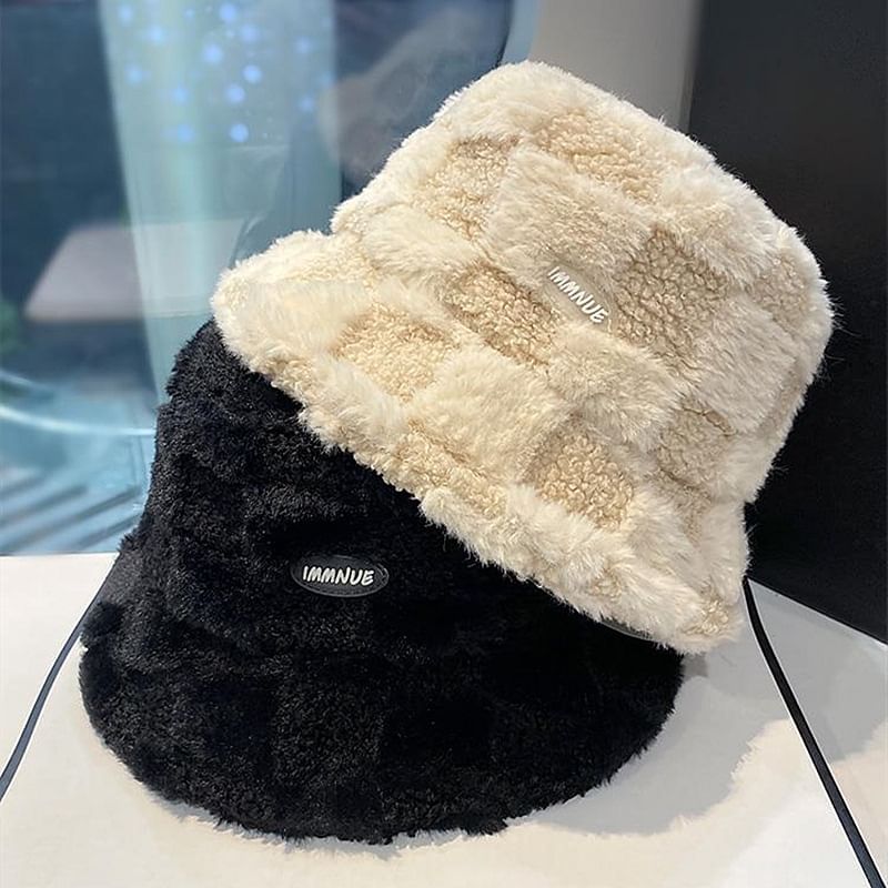 Hat Lettering Plaid Bucket