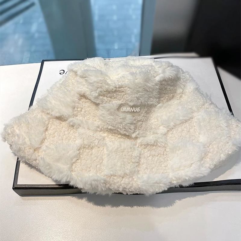 Hat Lettering Plaid Bucket