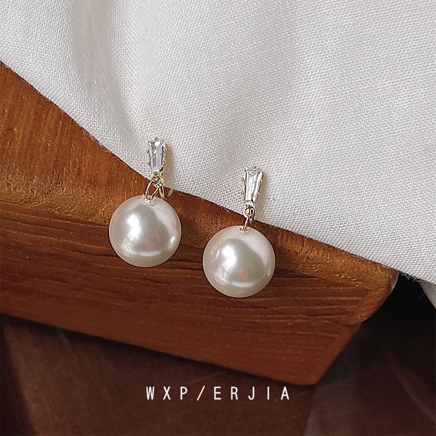 Earring Pearl Faux Drop Rhinestone Alloy