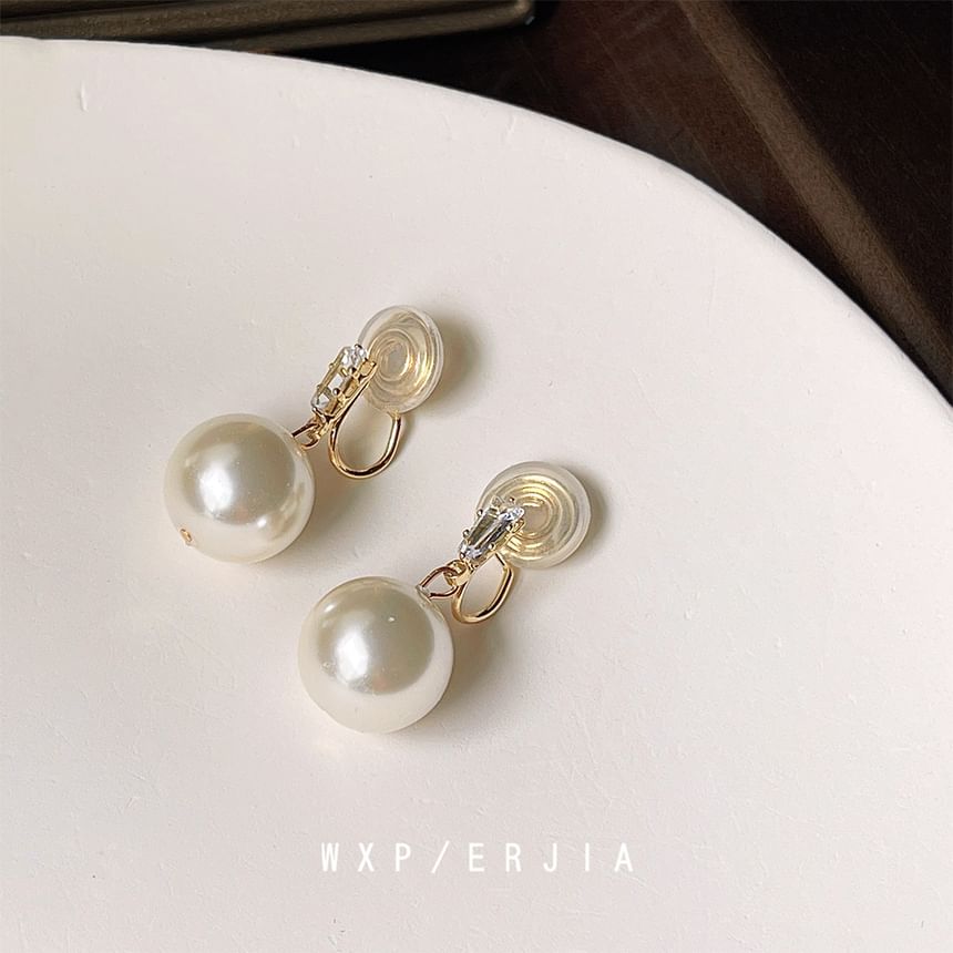 Earring Pearl Faux Drop Rhinestone Alloy