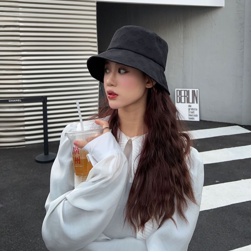 Heart Jacquard Hat Bucket