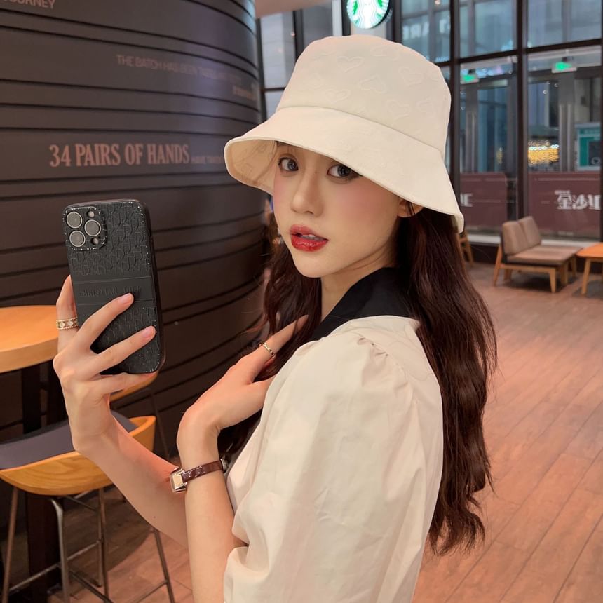 Heart Jacquard Hat Bucket