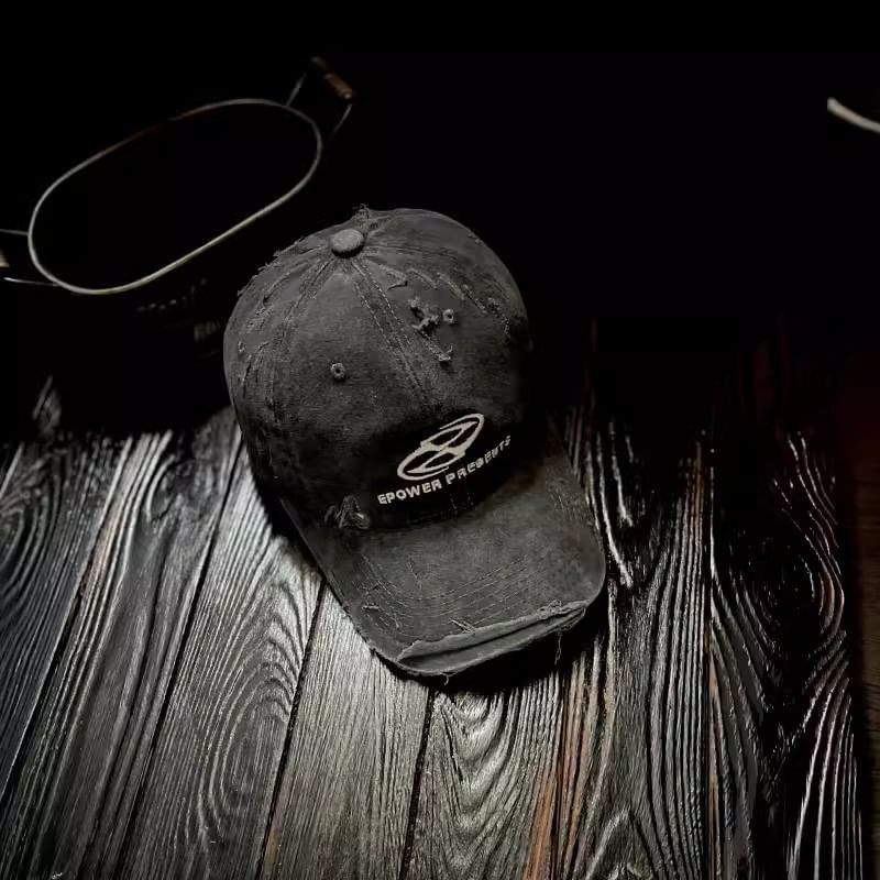 Baseball Lettering Embroidered Distressed Cap