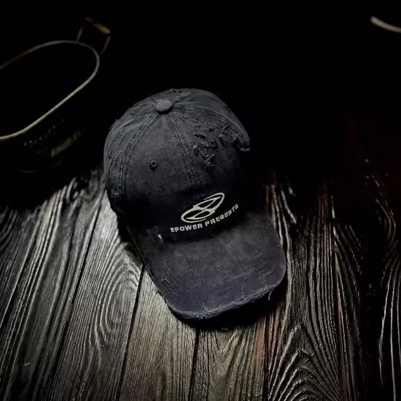 Baseball Lettering Embroidered Distressed Cap