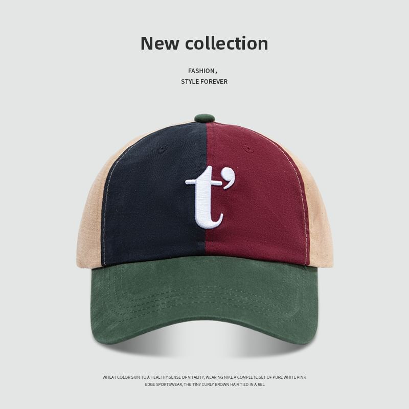 Embroidered Cap Color Lettering Baseball Block
