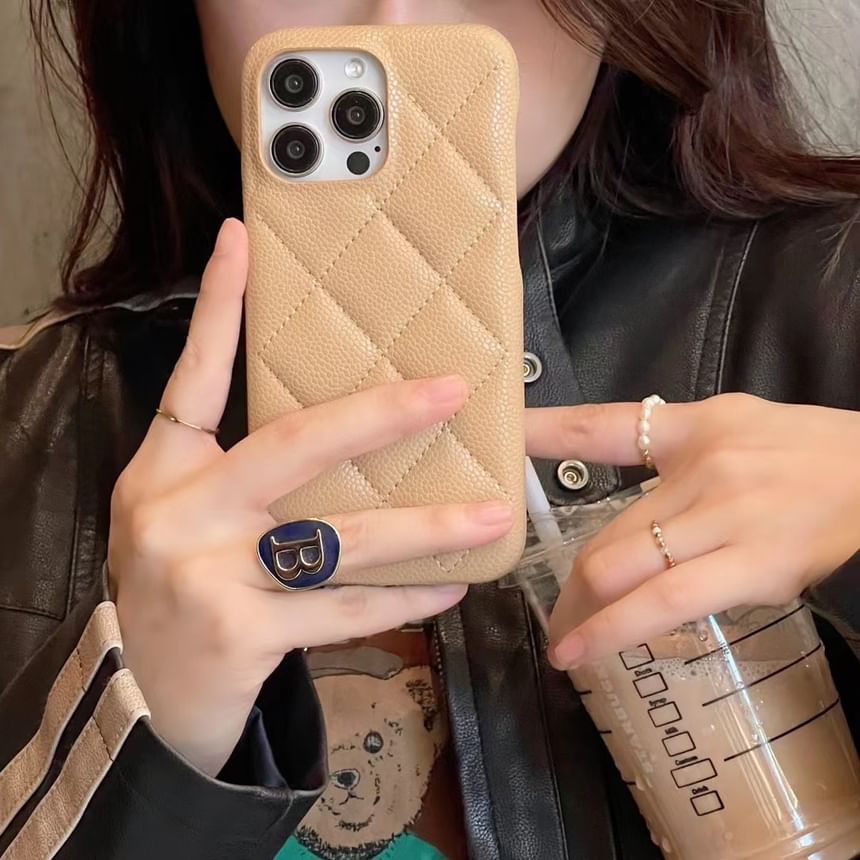 Quilted Leather Faux Case Phone