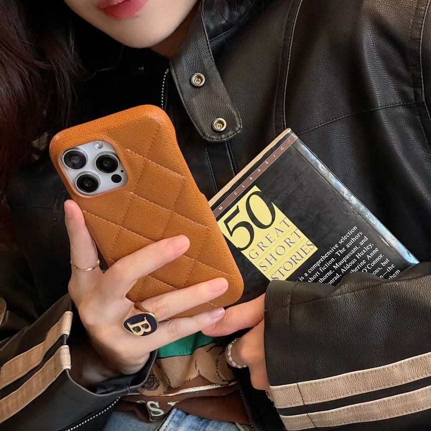 Quilted Leather Faux Case Phone