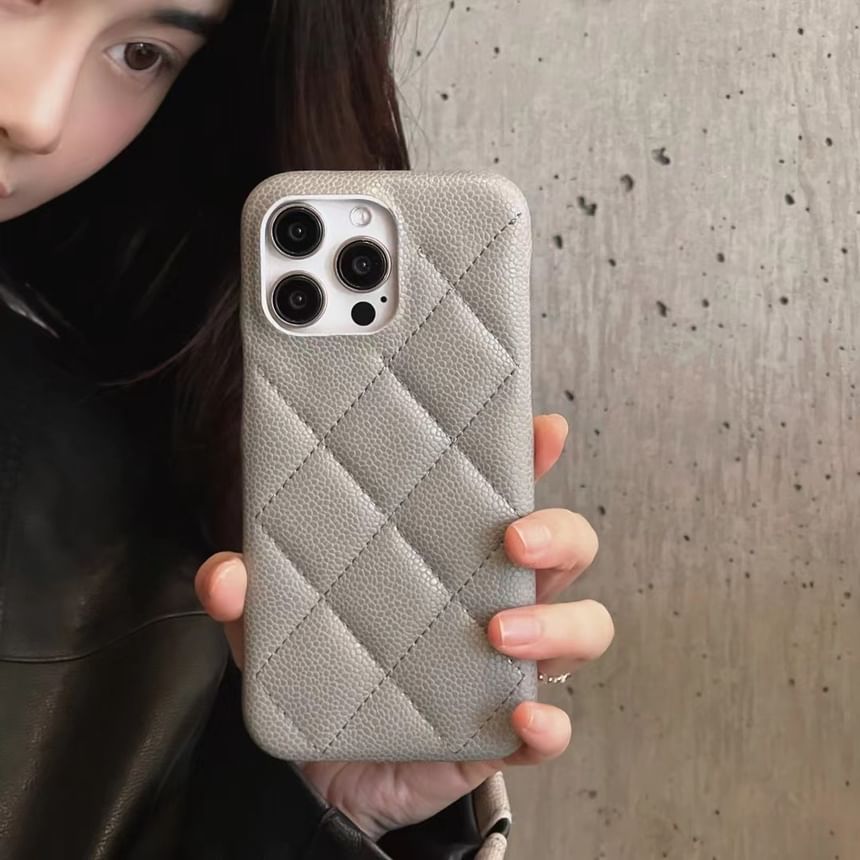 Quilted Leather Faux Case Phone