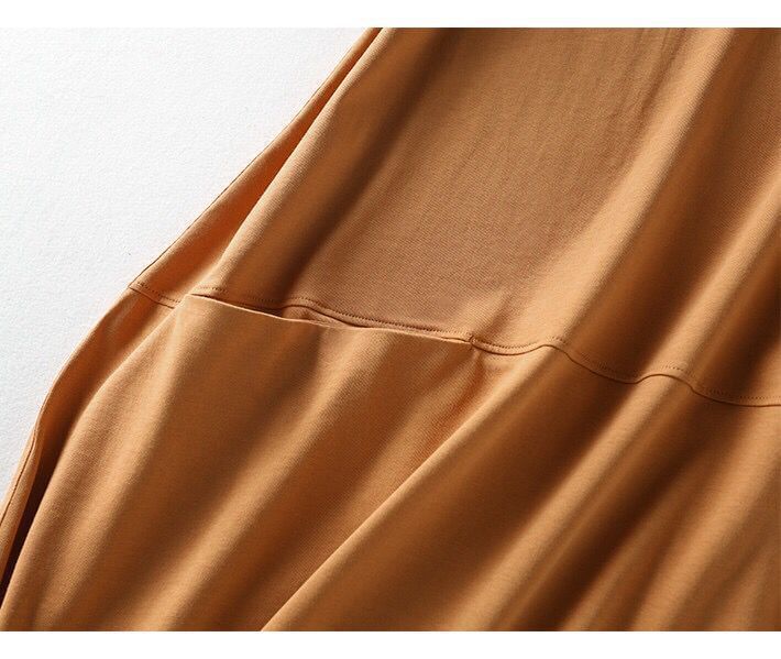 Cap-Sleeve Crew Neck Midi Plain Dress Shift