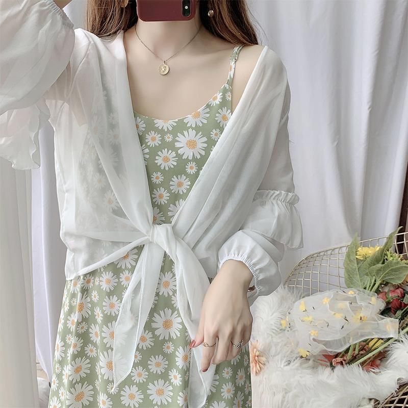 Midi Shift V-Neck Floral Spaghetti Dress Strap Print