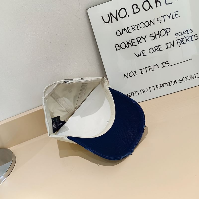 Distressed Cap Lettering Applique Baseball