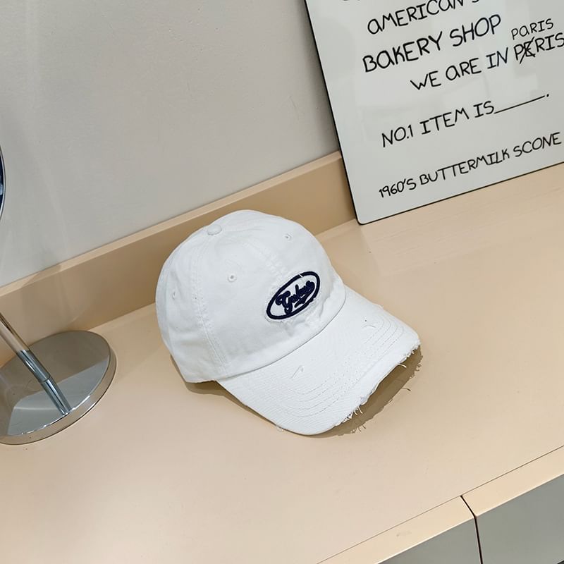 Distressed Cap Lettering Applique Baseball