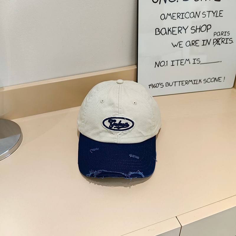 Distressed Cap Lettering Applique Baseball