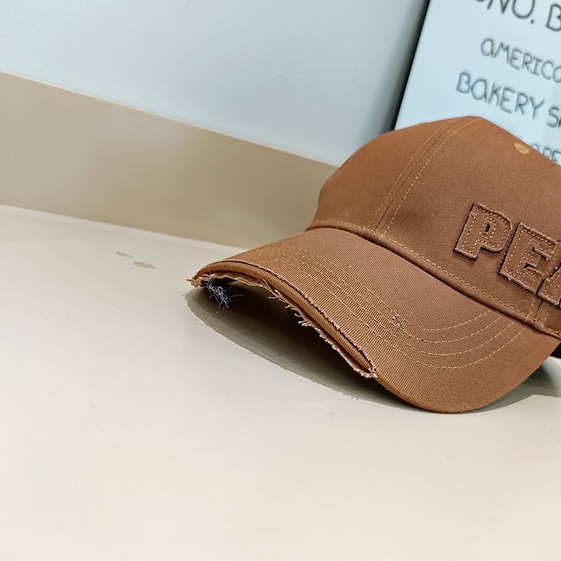 Baseball Cap Applique Lettering Distressed