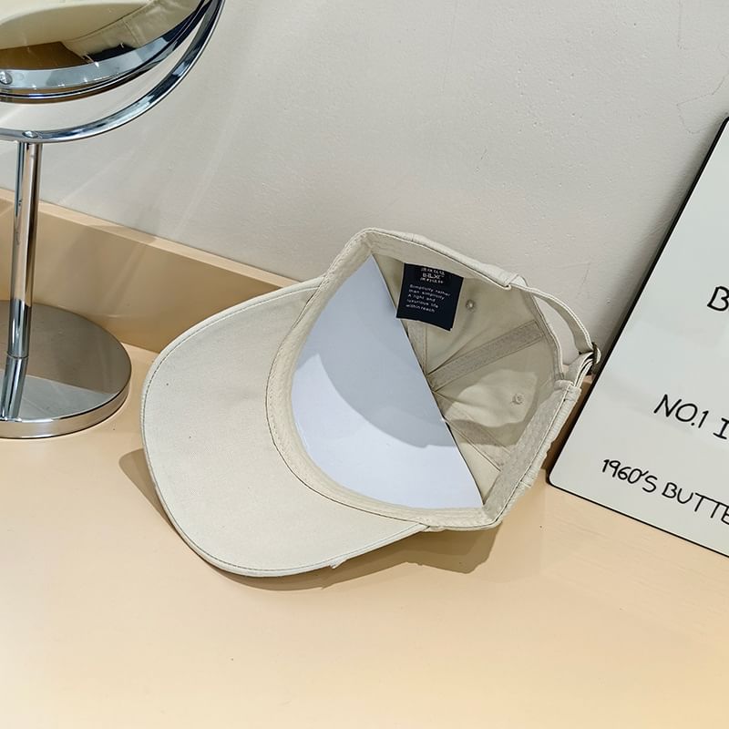 Applique Distressed Lettering Baseball Cap