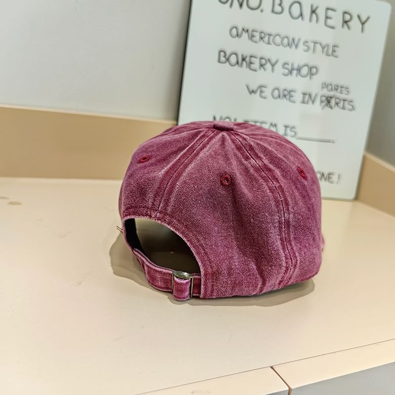 Baseball Cap Lettering Washed Embroidered