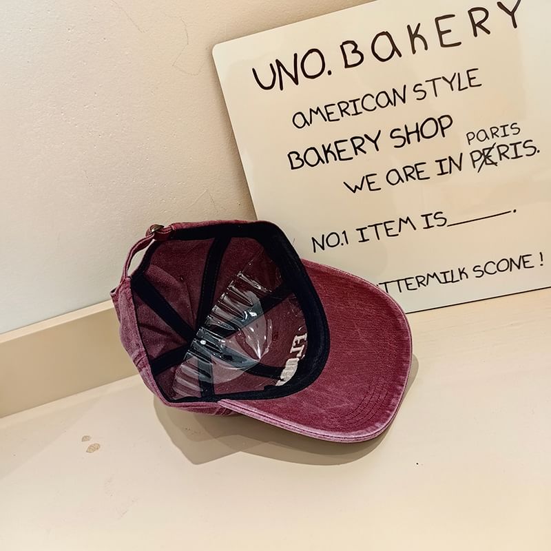 Baseball Cap Lettering Washed Embroidered