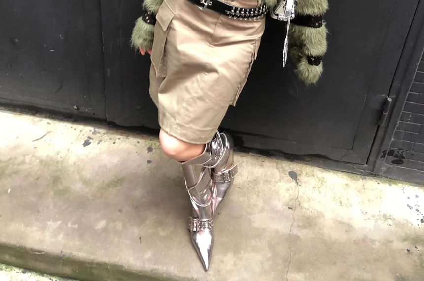 Boatneck Knit Long-Sleeve Top Perforated