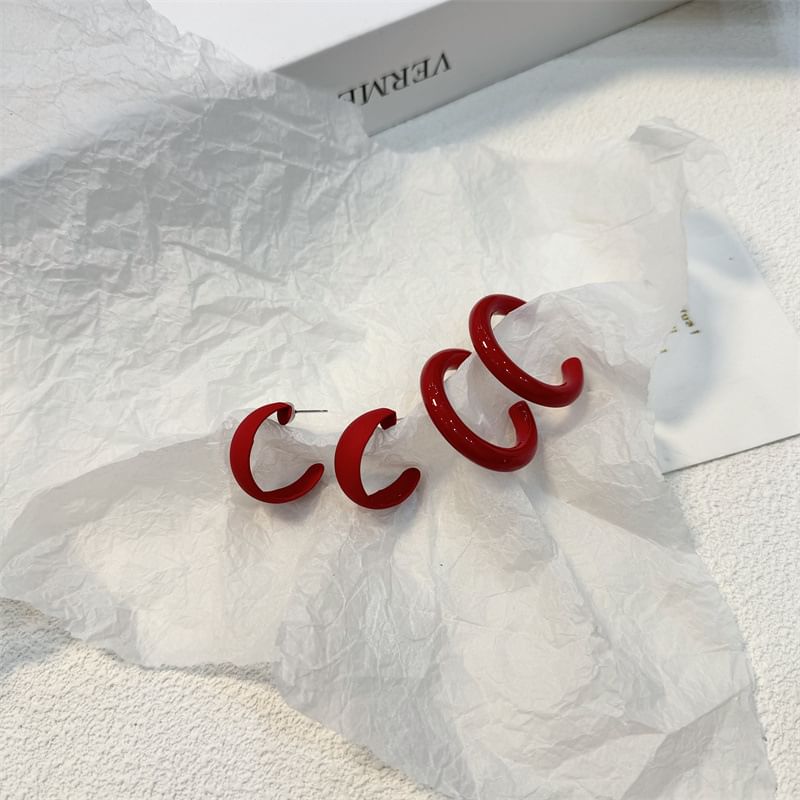 Earring Open (Various Designs) Alloy Hoop