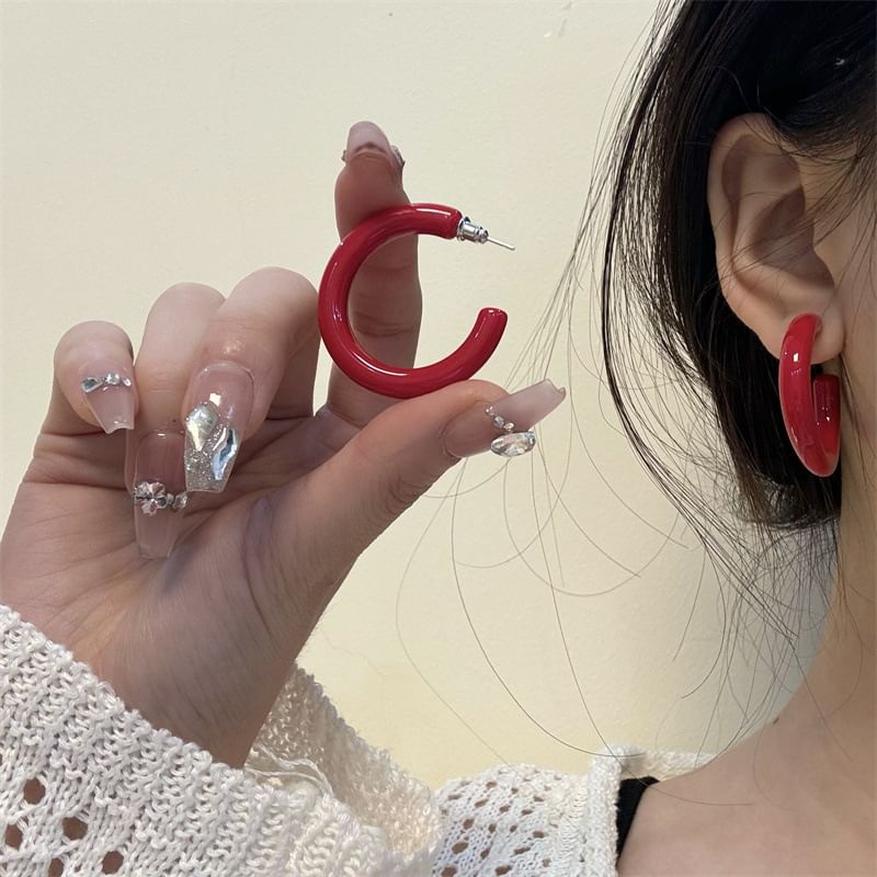 Earring Open (Various Designs) Alloy Hoop