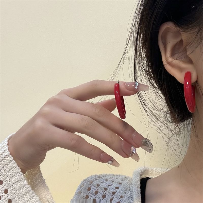 Earring Open (Various Designs) Alloy Hoop