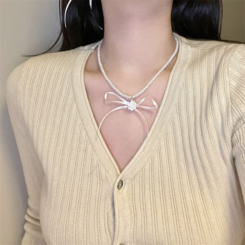 Drop Earring Choker Ribbon / Snowflake