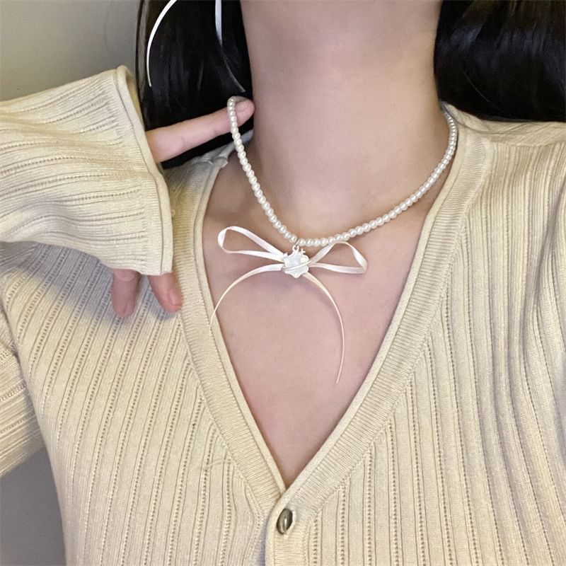 Drop Earring Choker Ribbon / Snowflake