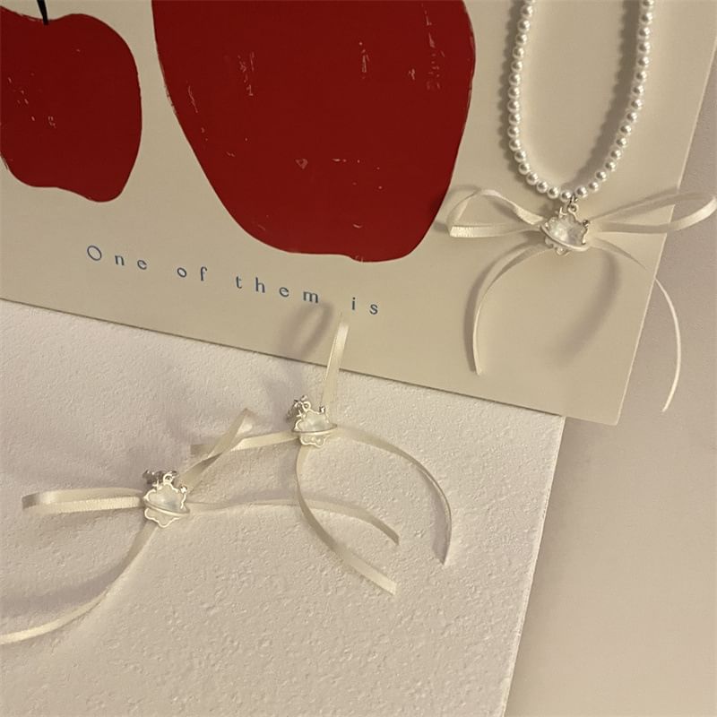 Drop Earring Choker Ribbon / Snowflake