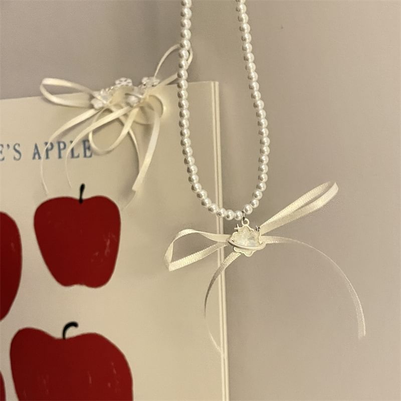 Drop Earring Choker Ribbon / Snowflake