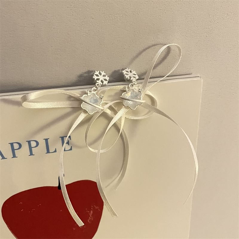 Drop Earring Choker Ribbon / Snowflake