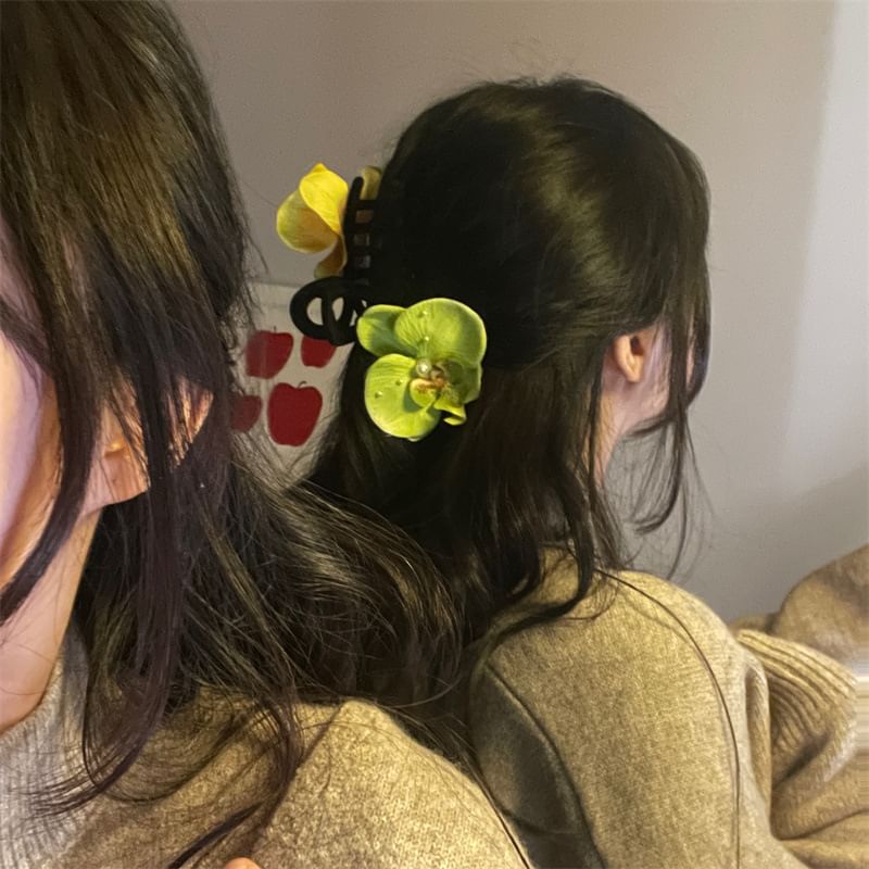 Floral Hair Fabric Clamp