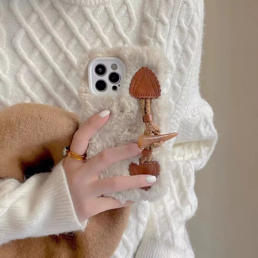 Phone Toggle Case Button Chenille