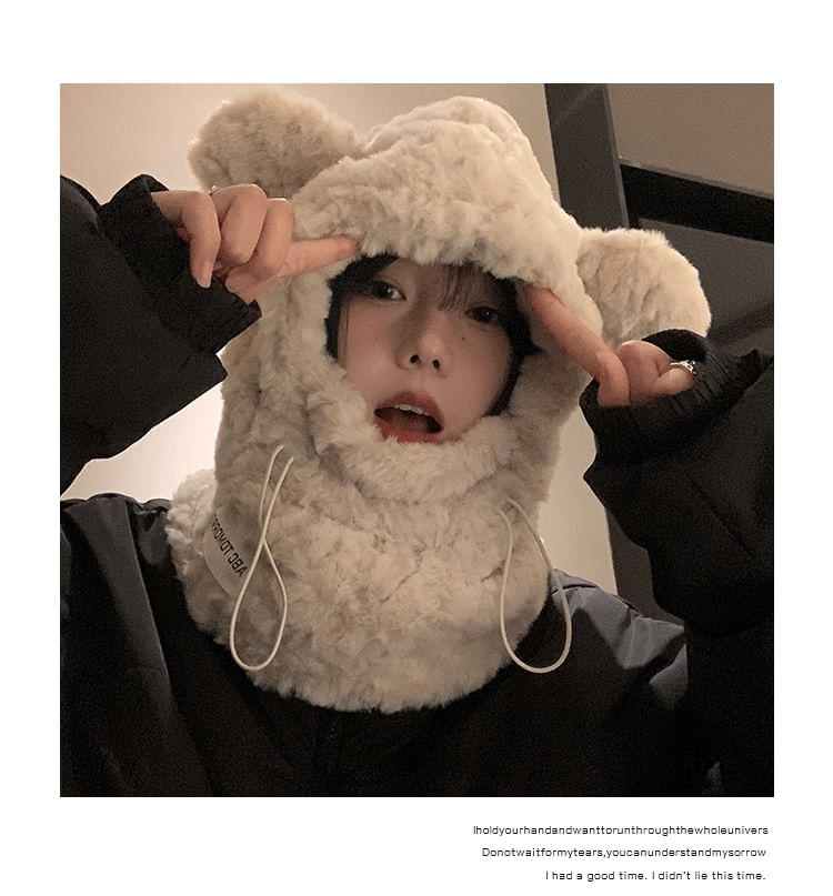 Bear Balaclava Ear Chenille