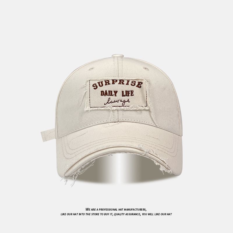 Lettering Applique Cap Distressed Baseball