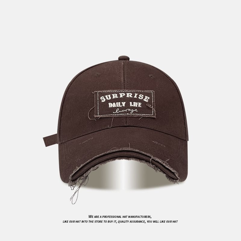 Lettering Applique Cap Distressed Baseball